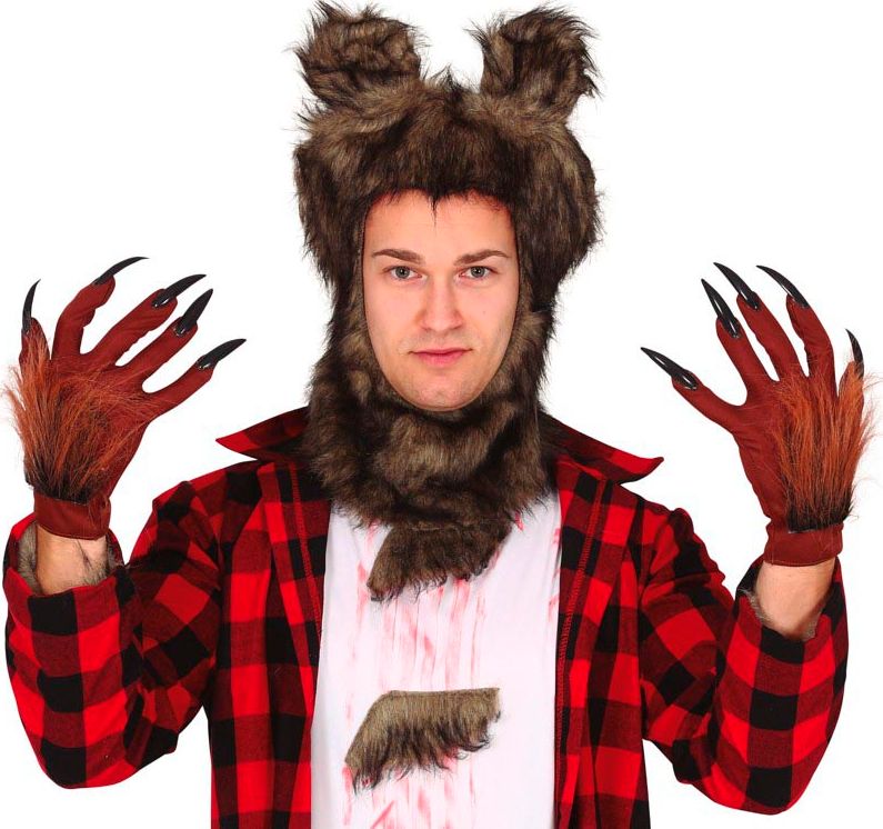 Weerwolf handschoenen met klauwen halloween