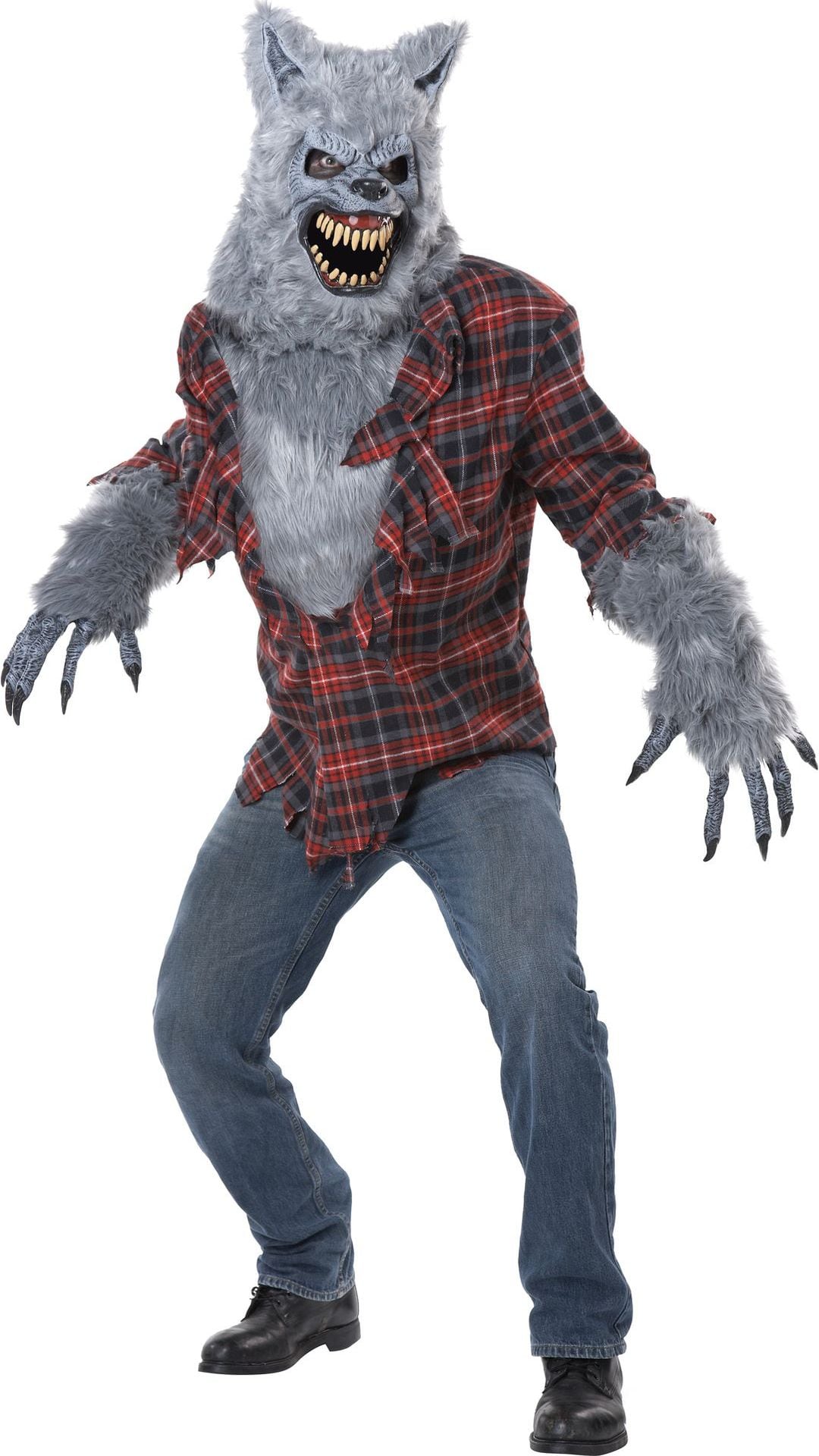 Weerwolf verkleedkleding lichtgrijs