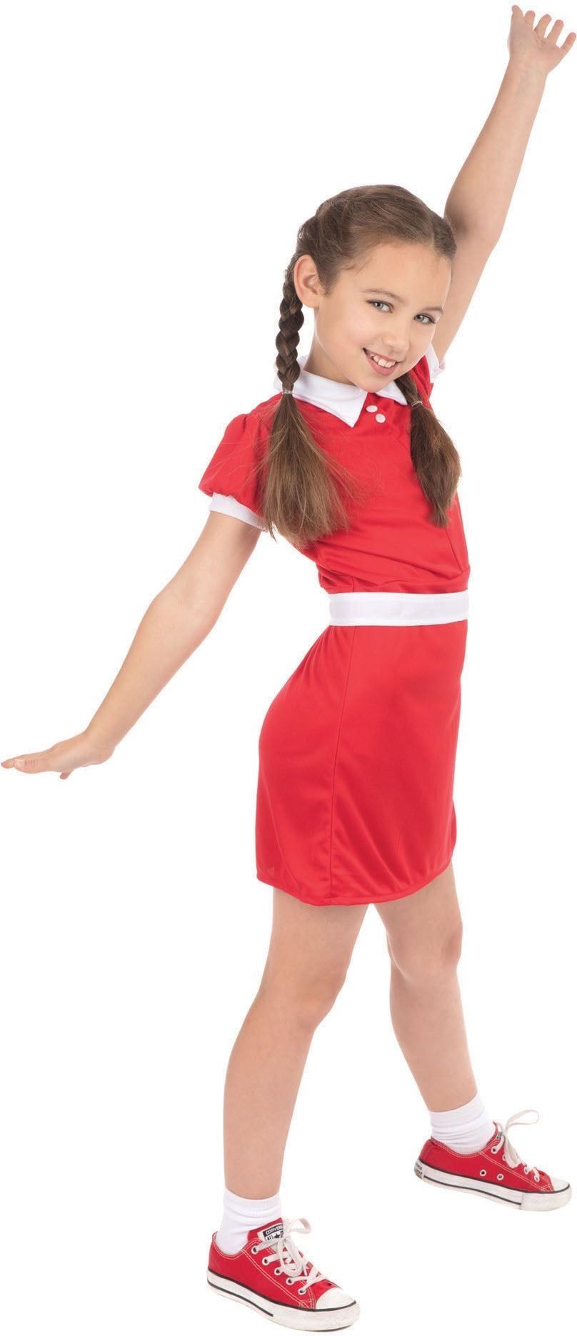 Weesmeisje Kind Kostuum Rode Jurk