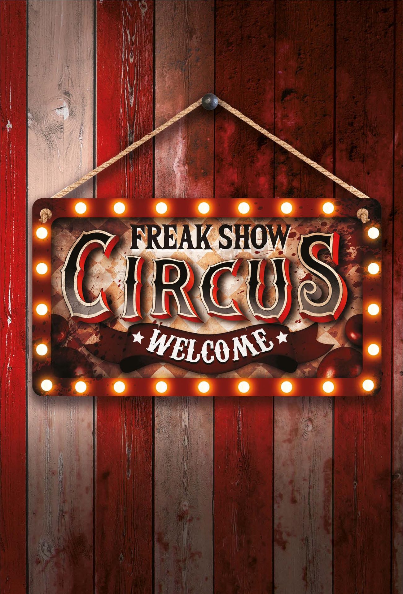 Welkom bord horror circus 35 x 20 cm halloween