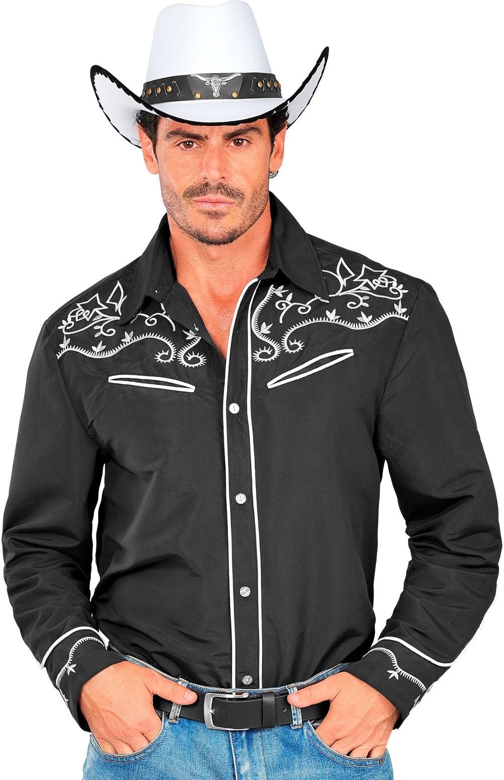 Western Cowboy Overhemd Zwart Heren