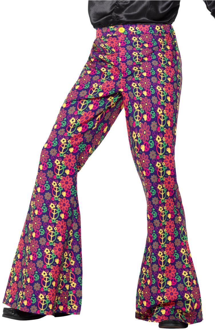 Wijde 60s peace broek