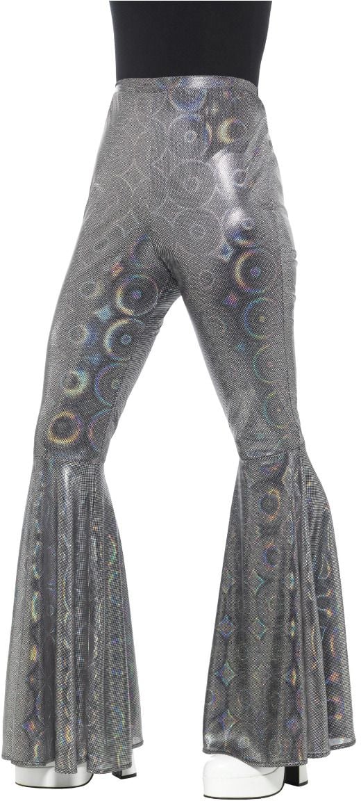 Wijde disco broek zilver