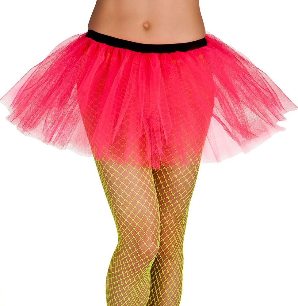 Wijde tutu dames neon roze