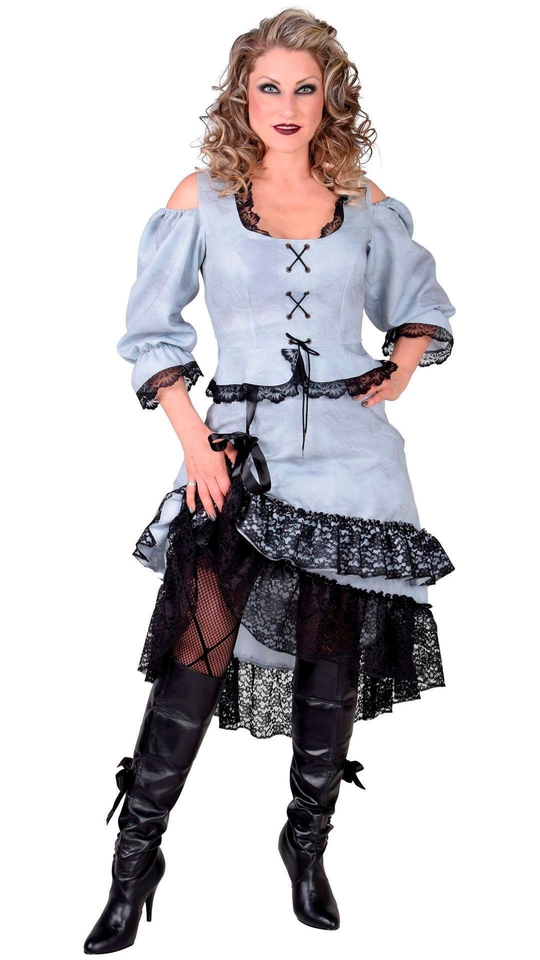 Wild west saloon girl rokje grijs