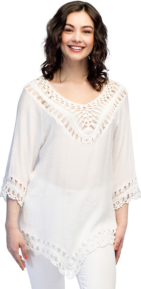 Wit 70s Hippie Tuniek Dames