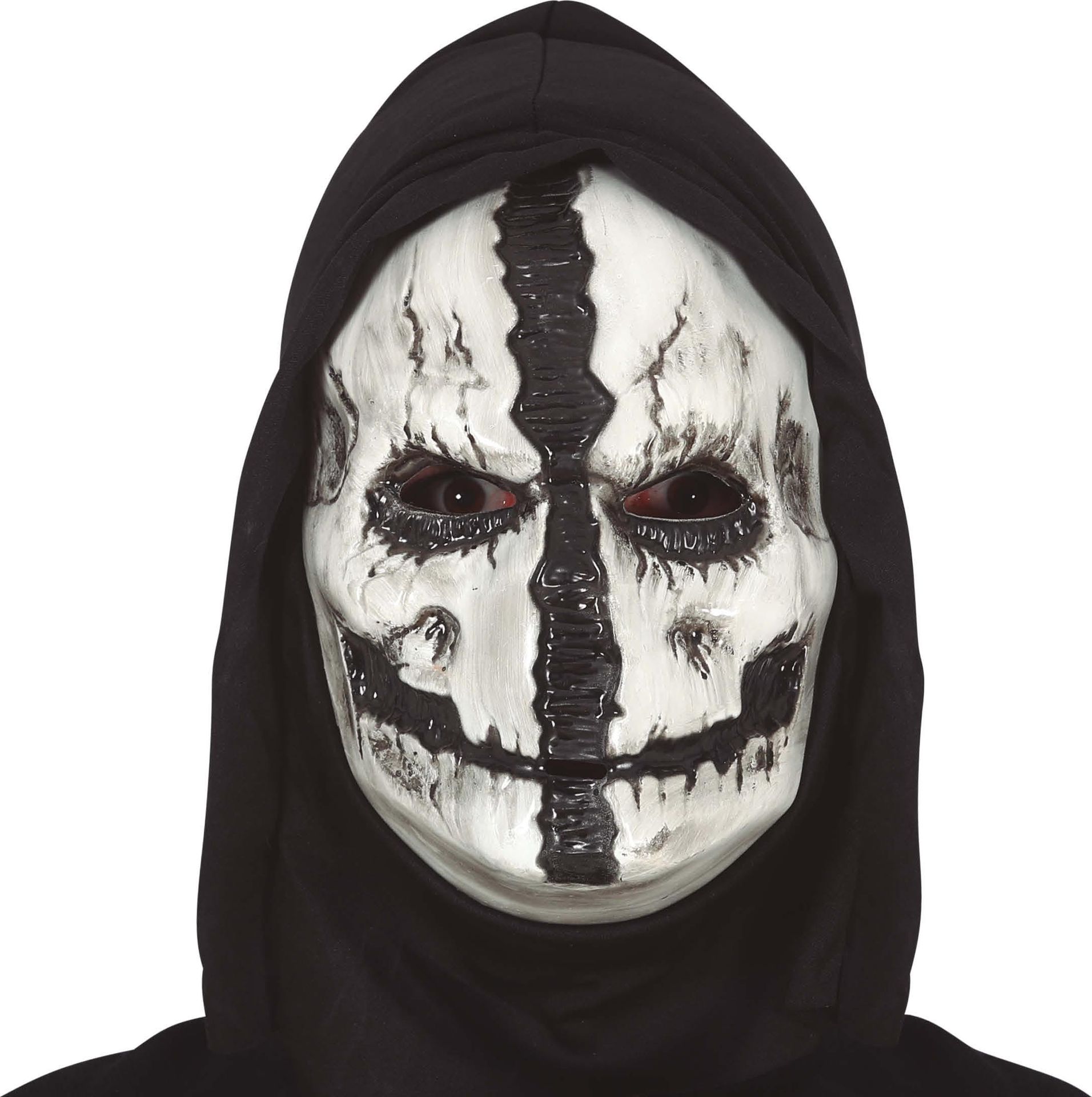 Wit doodshoofd masker met kap halloween