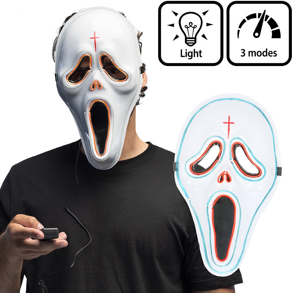 Wit Geestenmasker Halloween met LED Verlichting