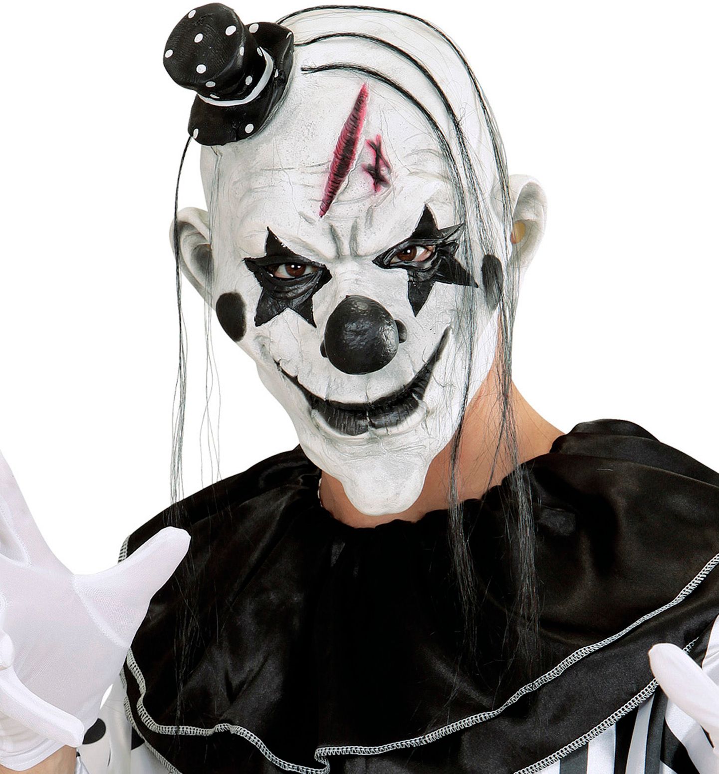 Wit horror clown masker