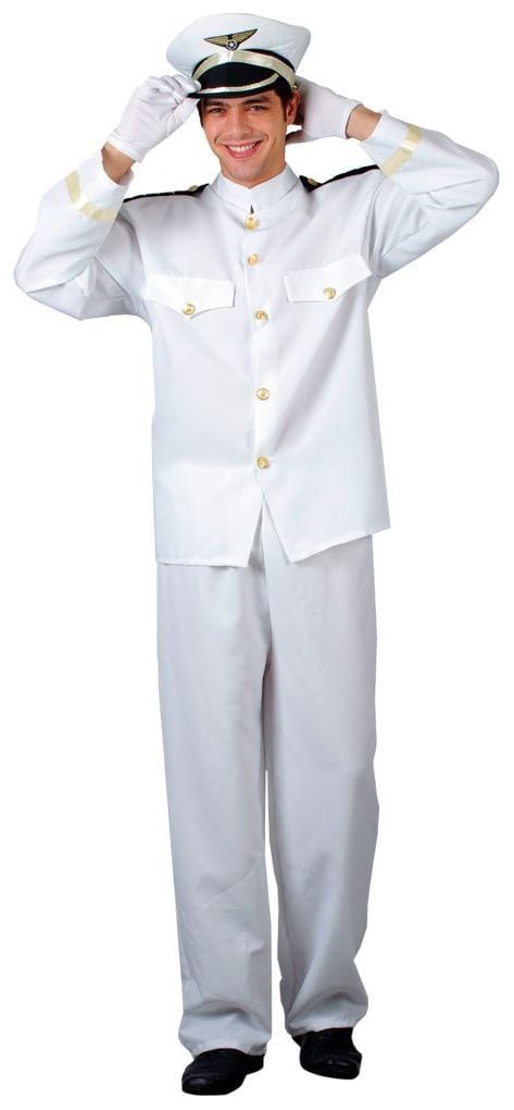 Wit kapiteins kostuum