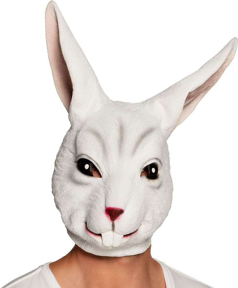 Wit konijnen masker latex