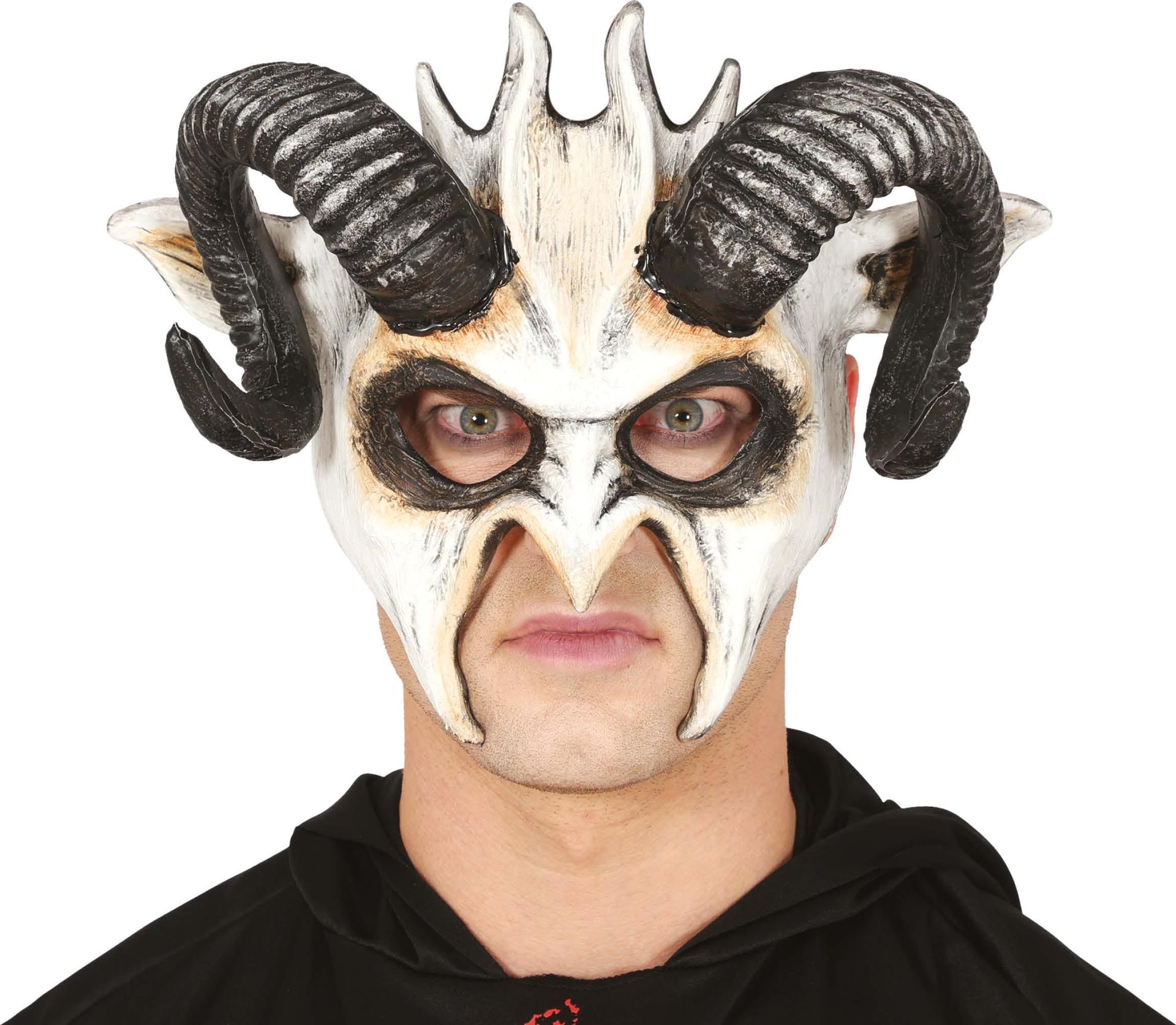 Wit oogmasker met horens