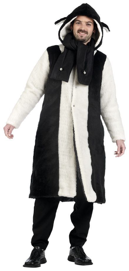 Wit zwarte schapen jas met sjaal