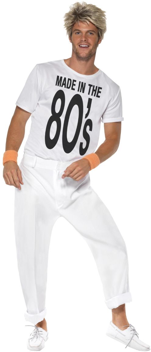 Witte 80s mannen outfit
