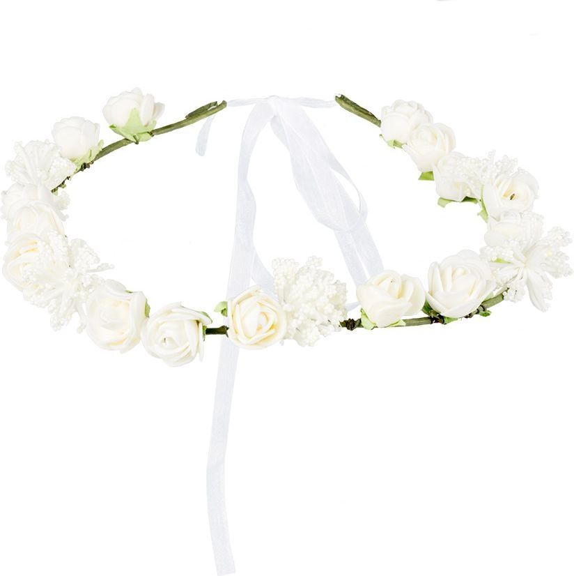 Witte bloemkrans hoofdband