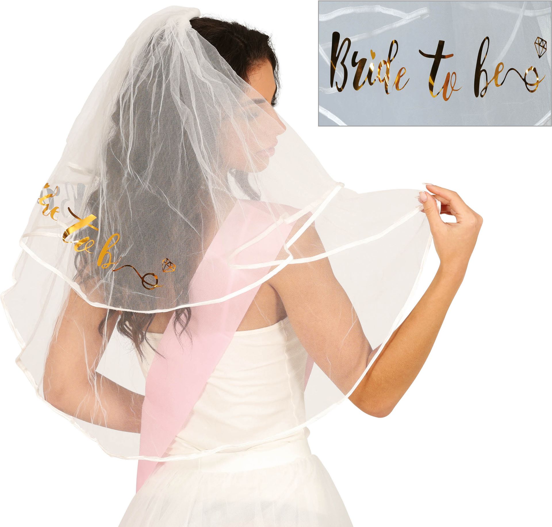 Witte Bruidsluier Bride To Be Vrijgezellenfeest