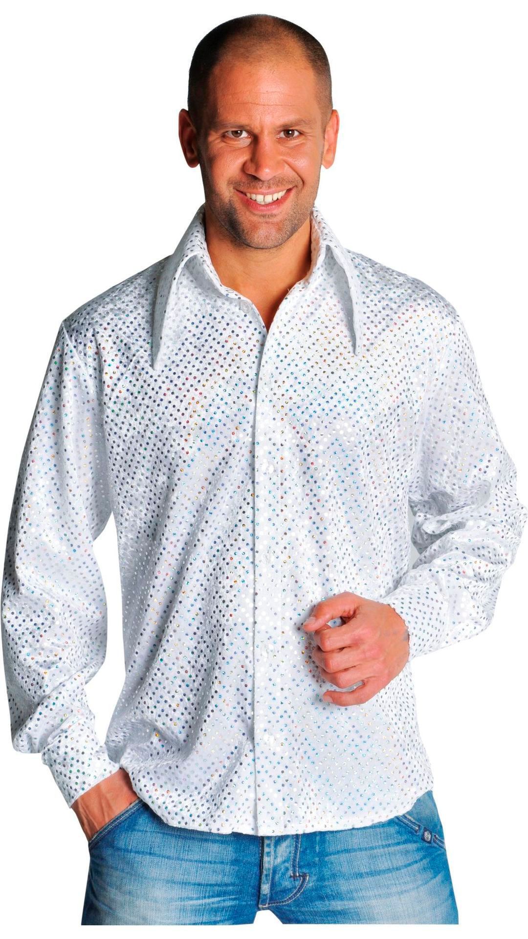 Witte disco blouse mannen Feestkleding