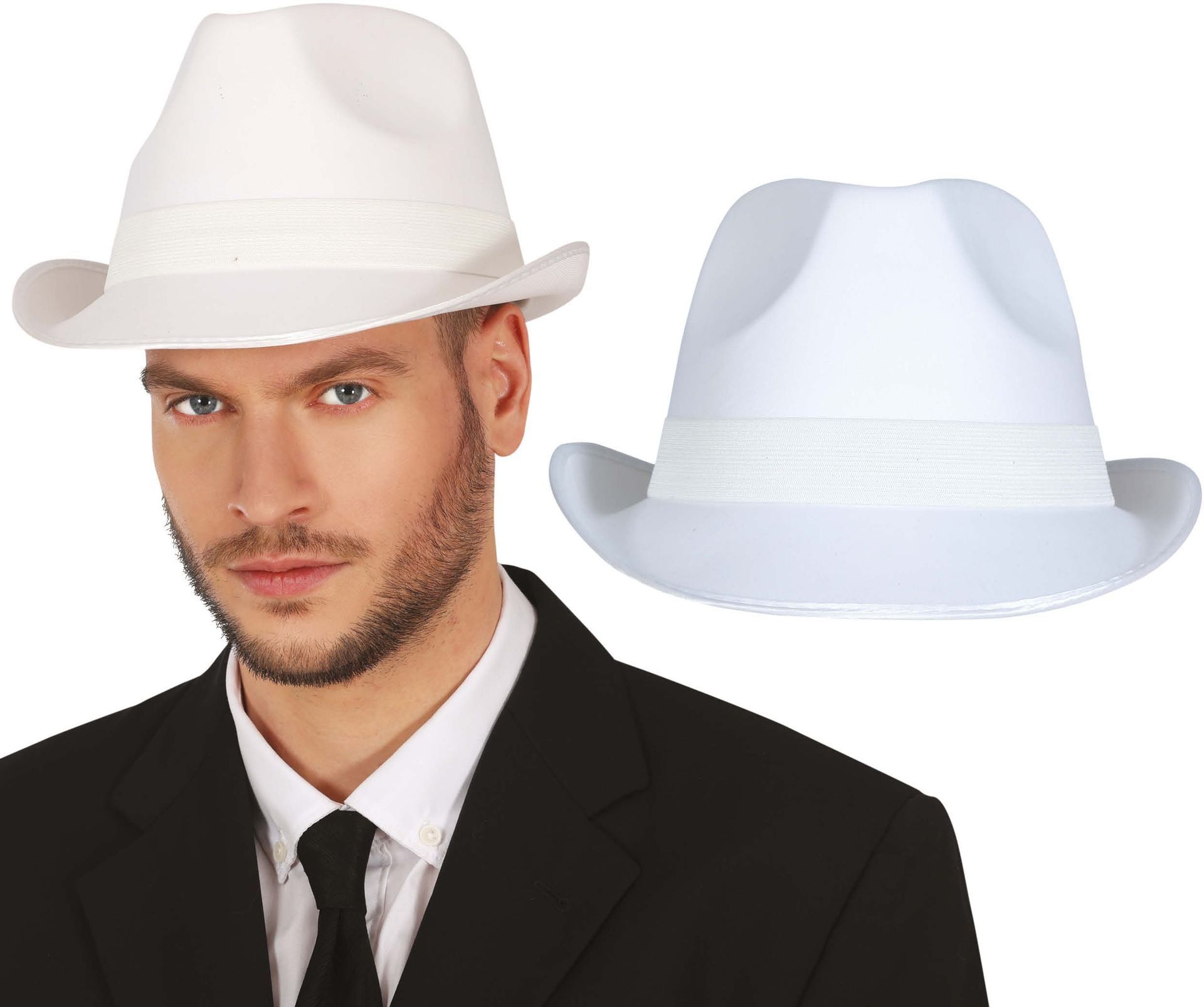 Witte Gangster Fedora 20s