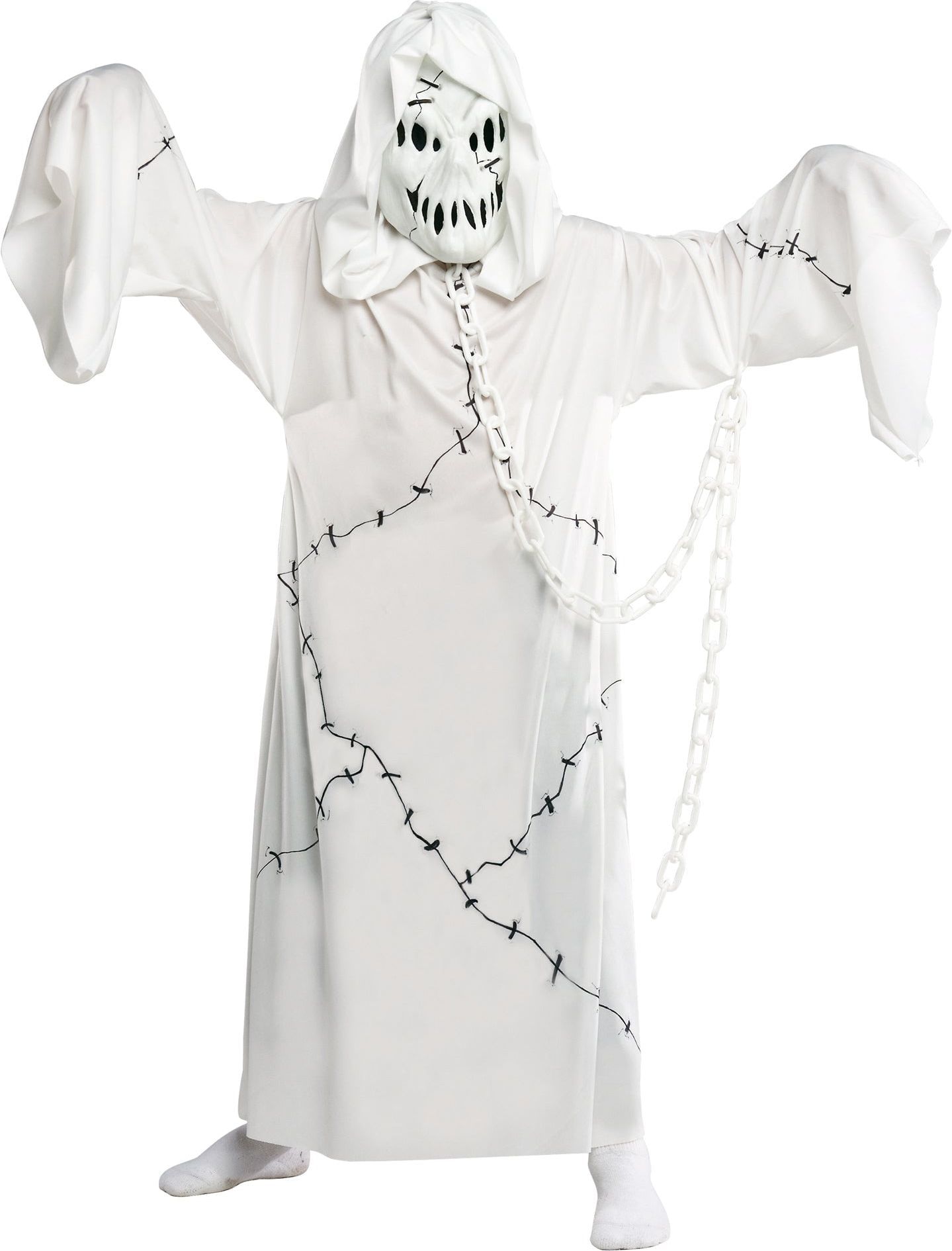 Witte Ghoul met Ketting Kostuum Kinderen Halloween