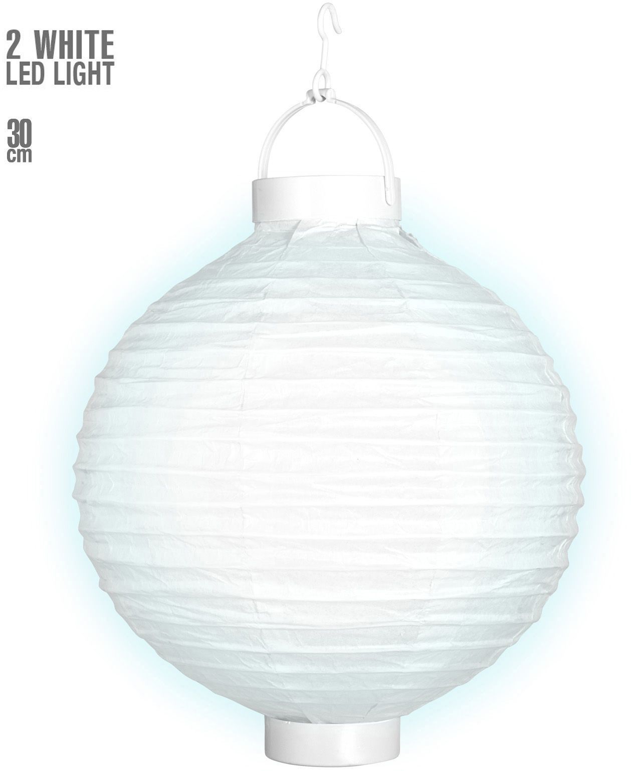 Witte lampion met led lampjes