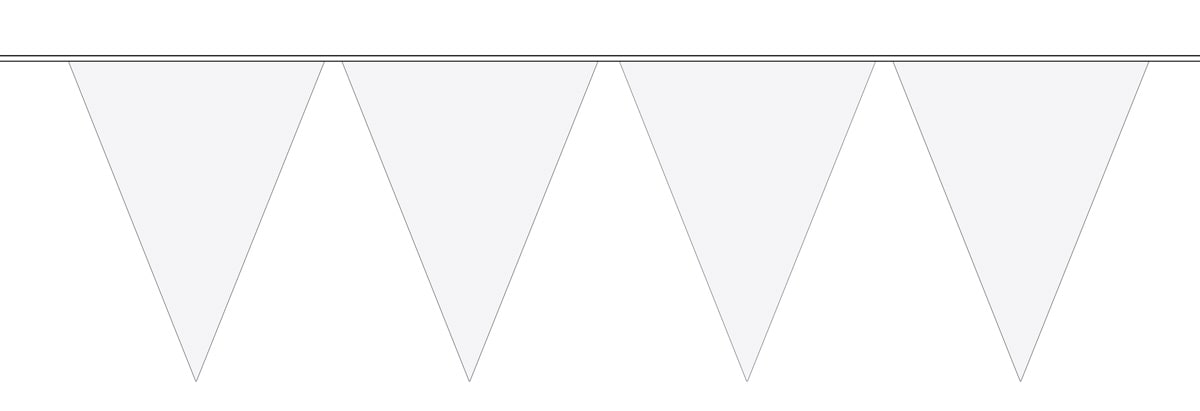 Witte mini vlaggenlijn 3 meter