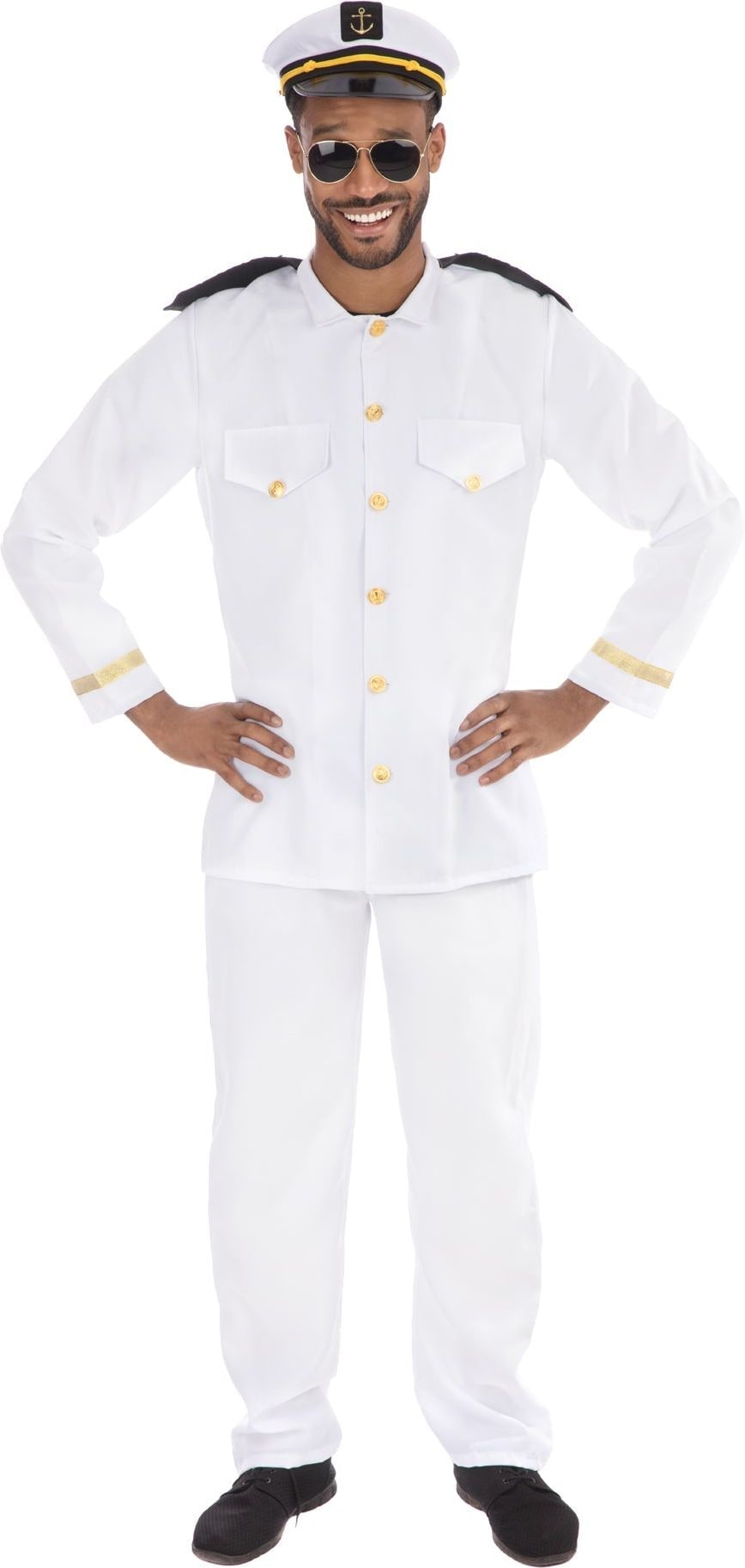 Witte Navy Marine Kapitein Kostuum Heren