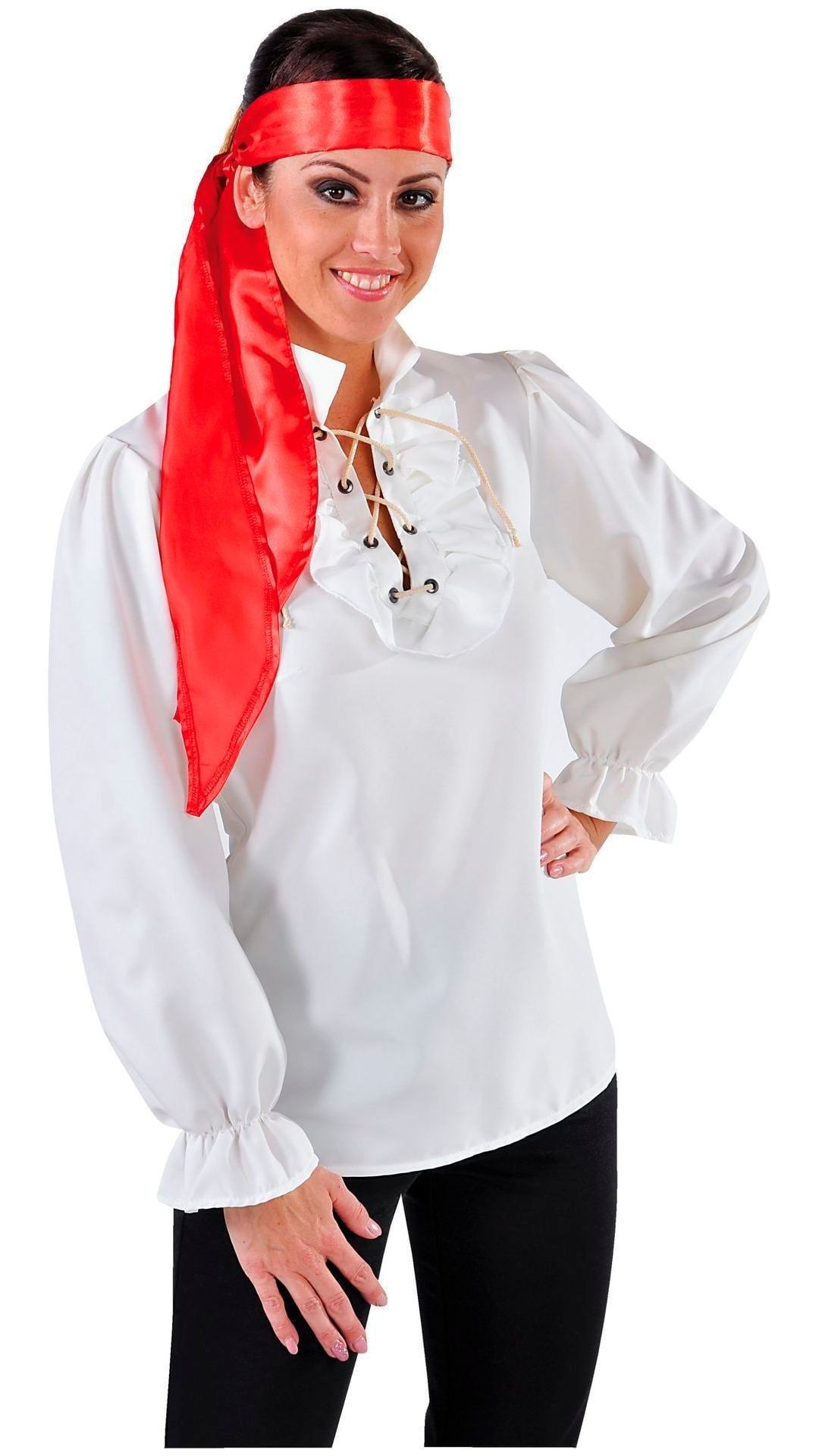 Witte piraten blouse dames