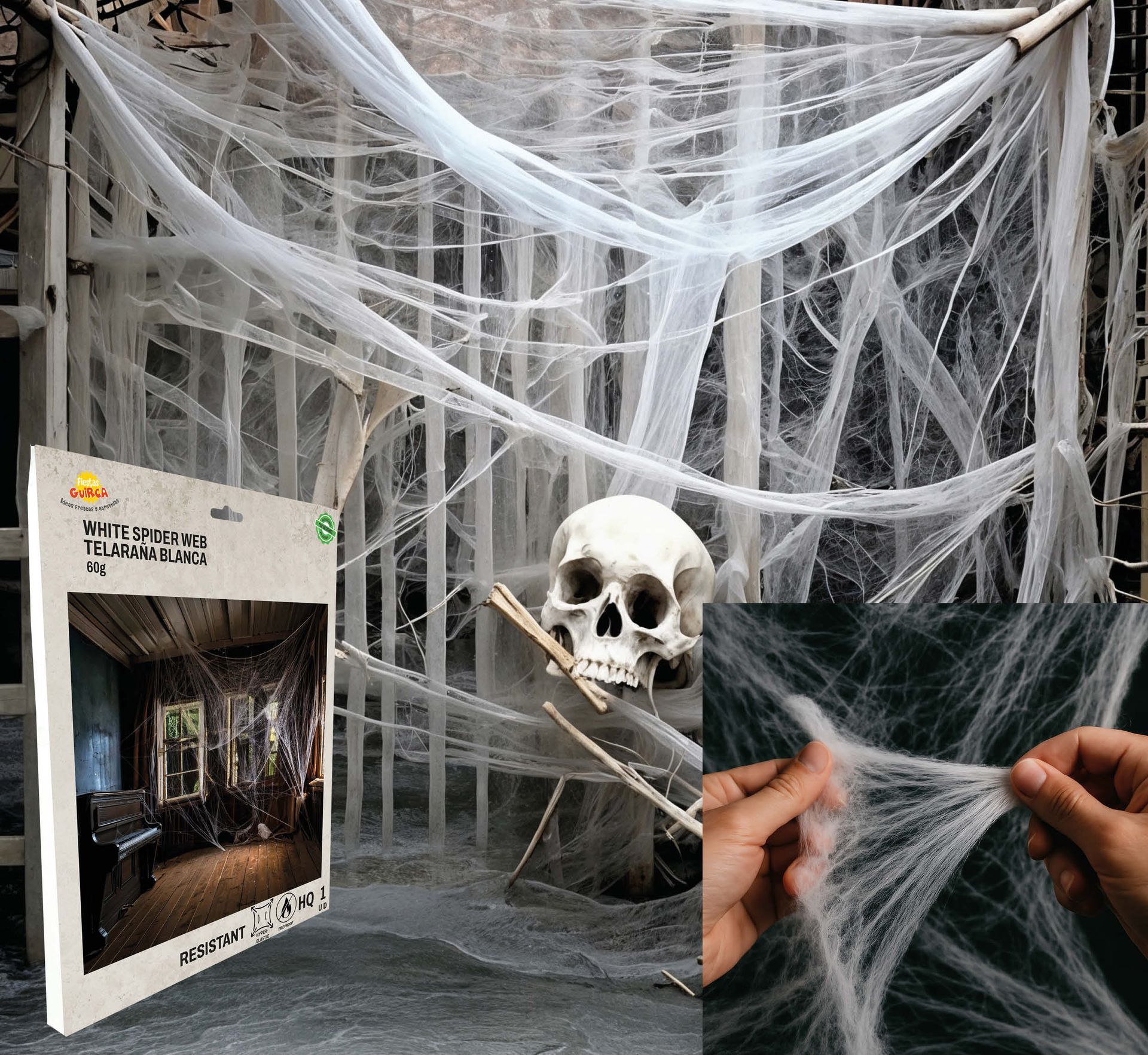 Witte Spinnenweb Decoratie