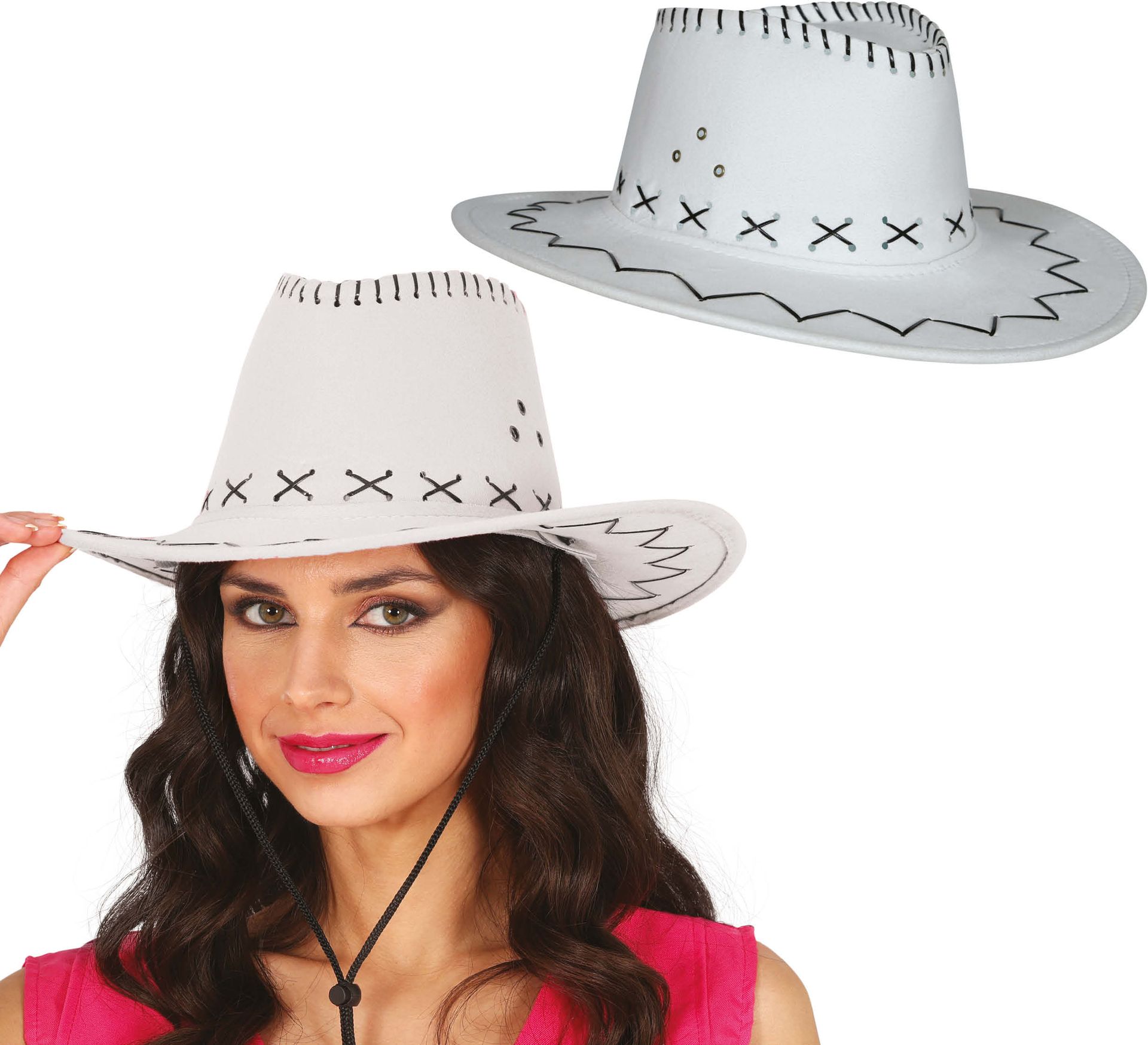 Witte Suède Cowboyhoed Dames