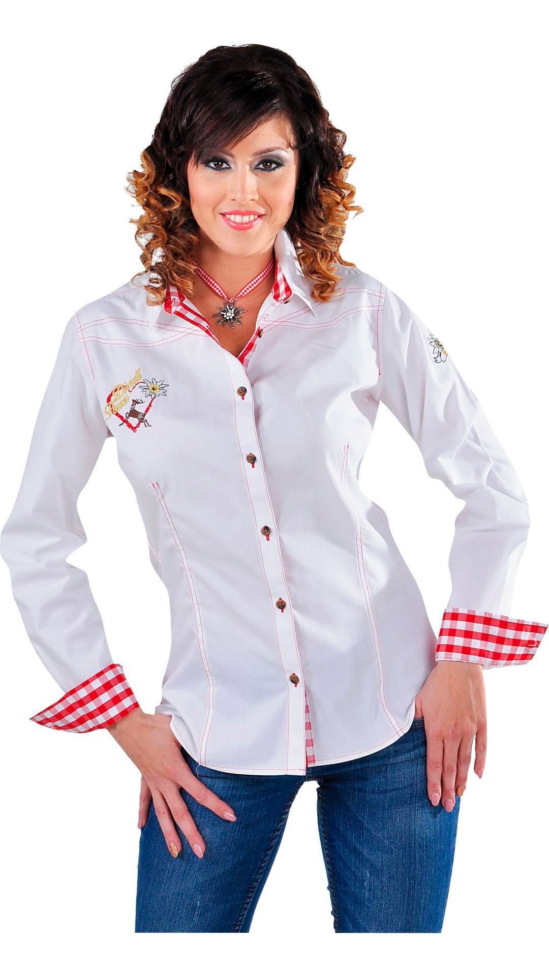 Witte tiroler blouse dames