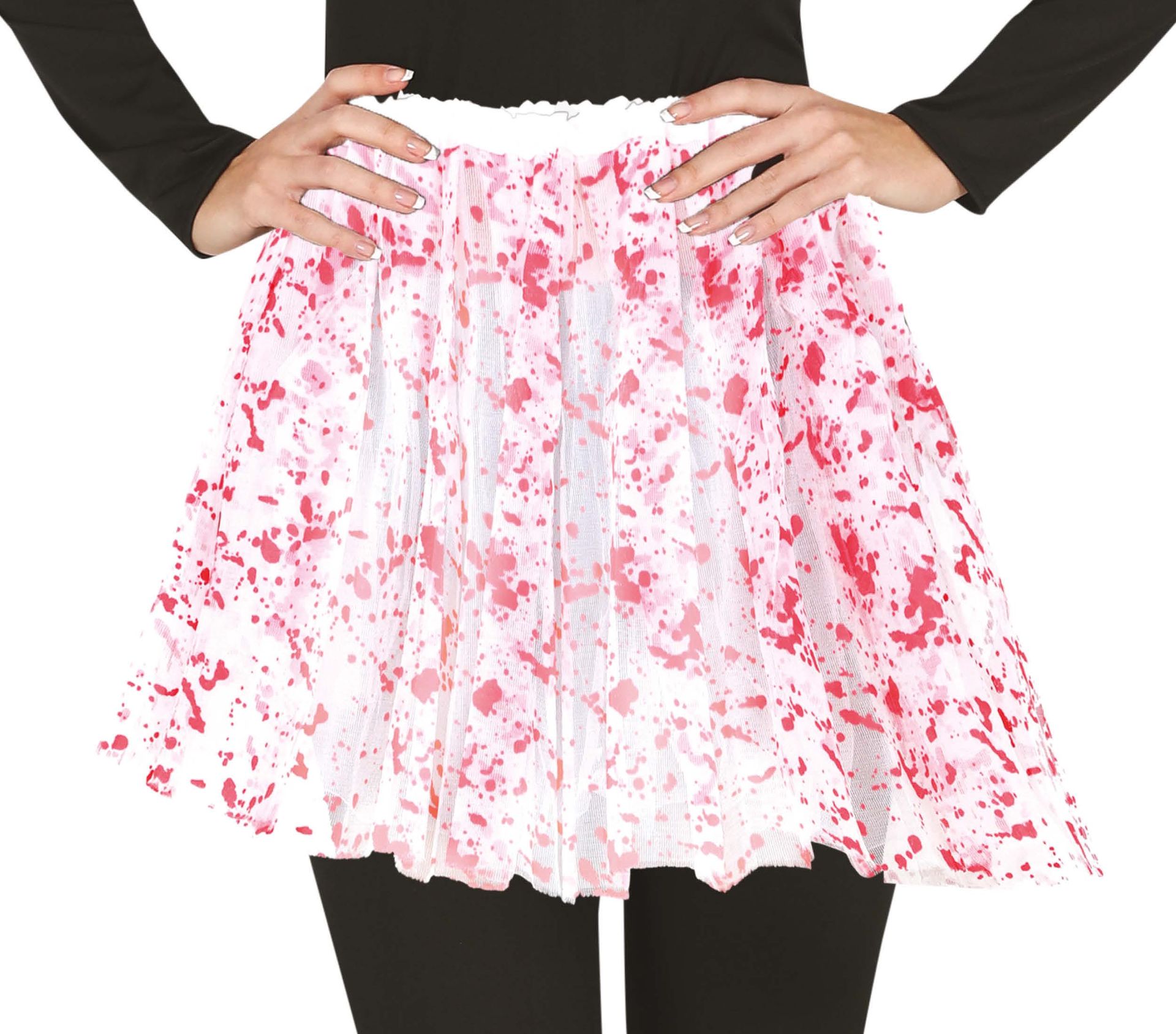 Witte tutu met bloedspetters dames 40 cm halloween