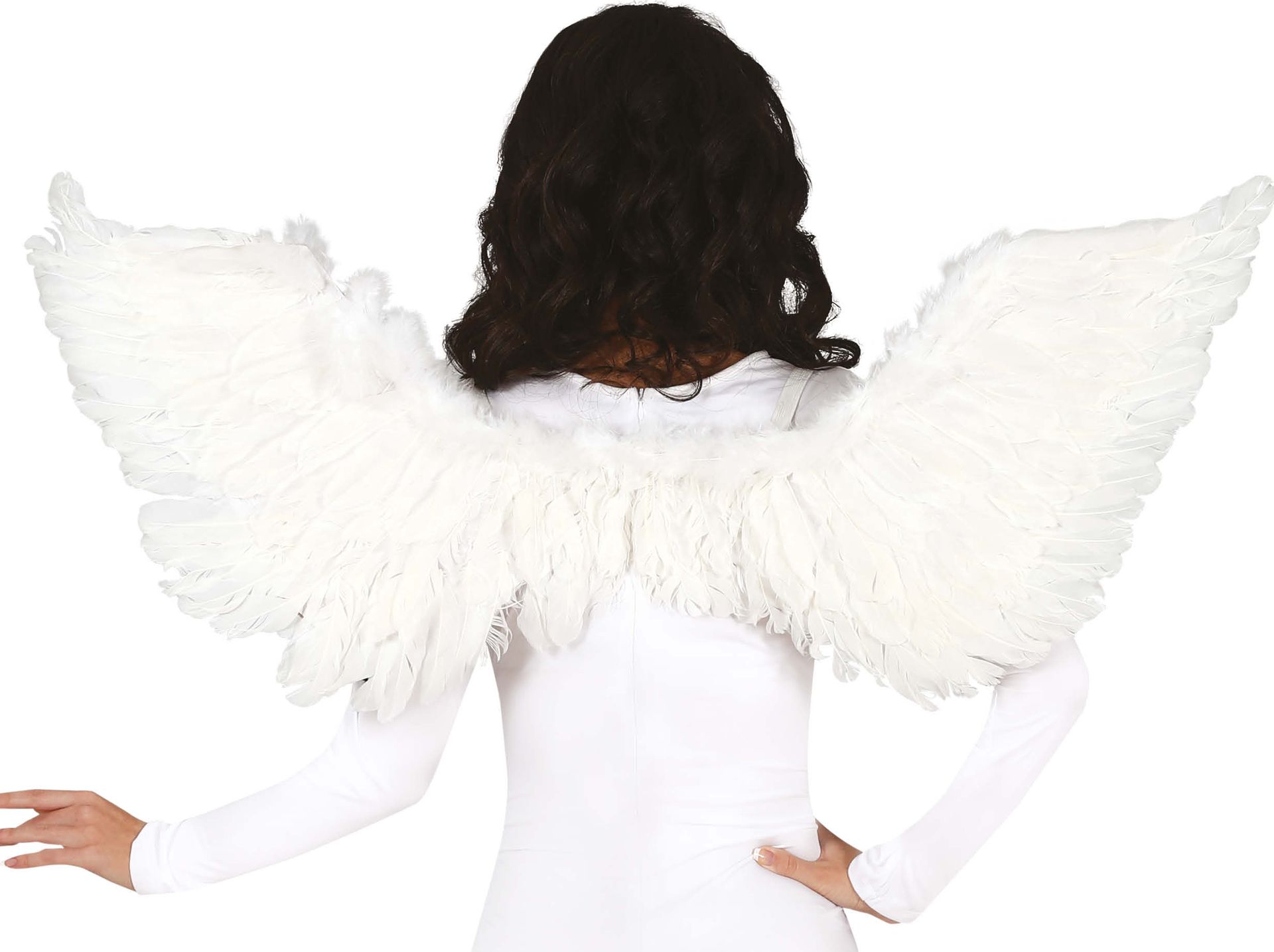 Witte veren vleugels 106 cm