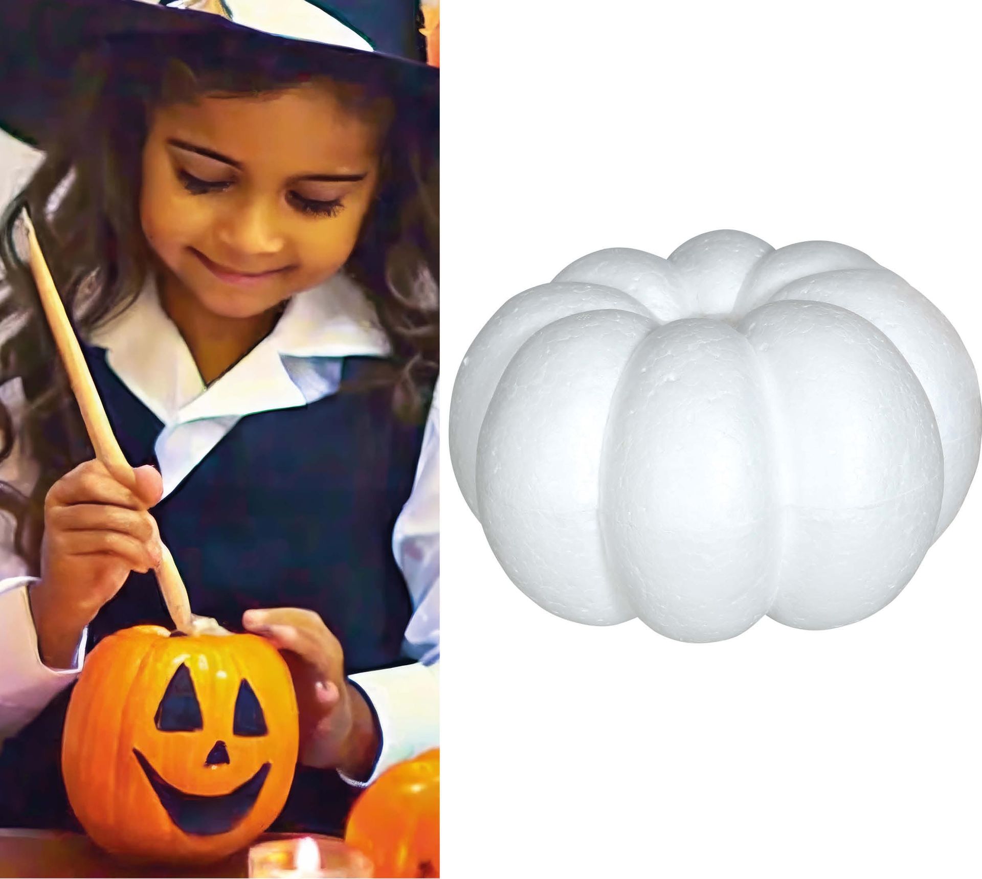 Witte versierbare pompoen 18 x 10 cm halloween