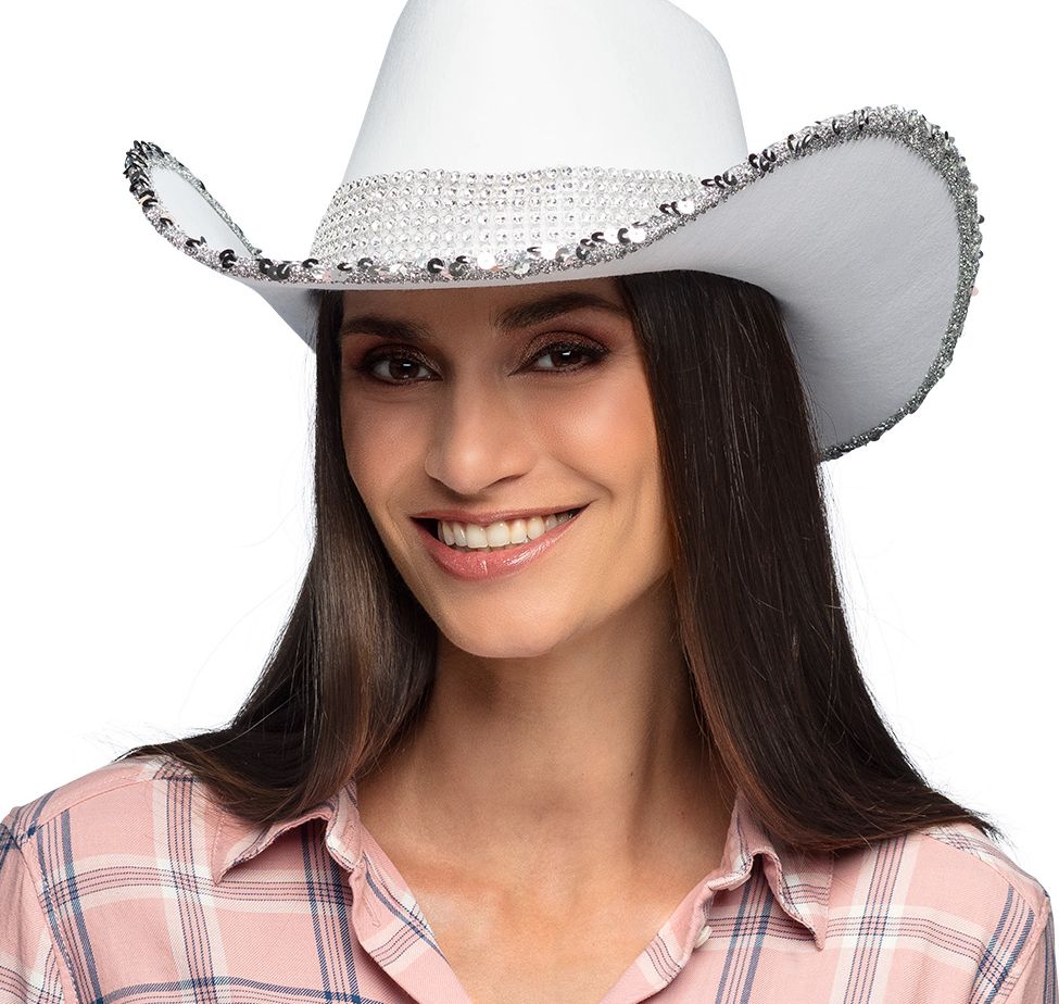 Witte Western Partyhoed Dames