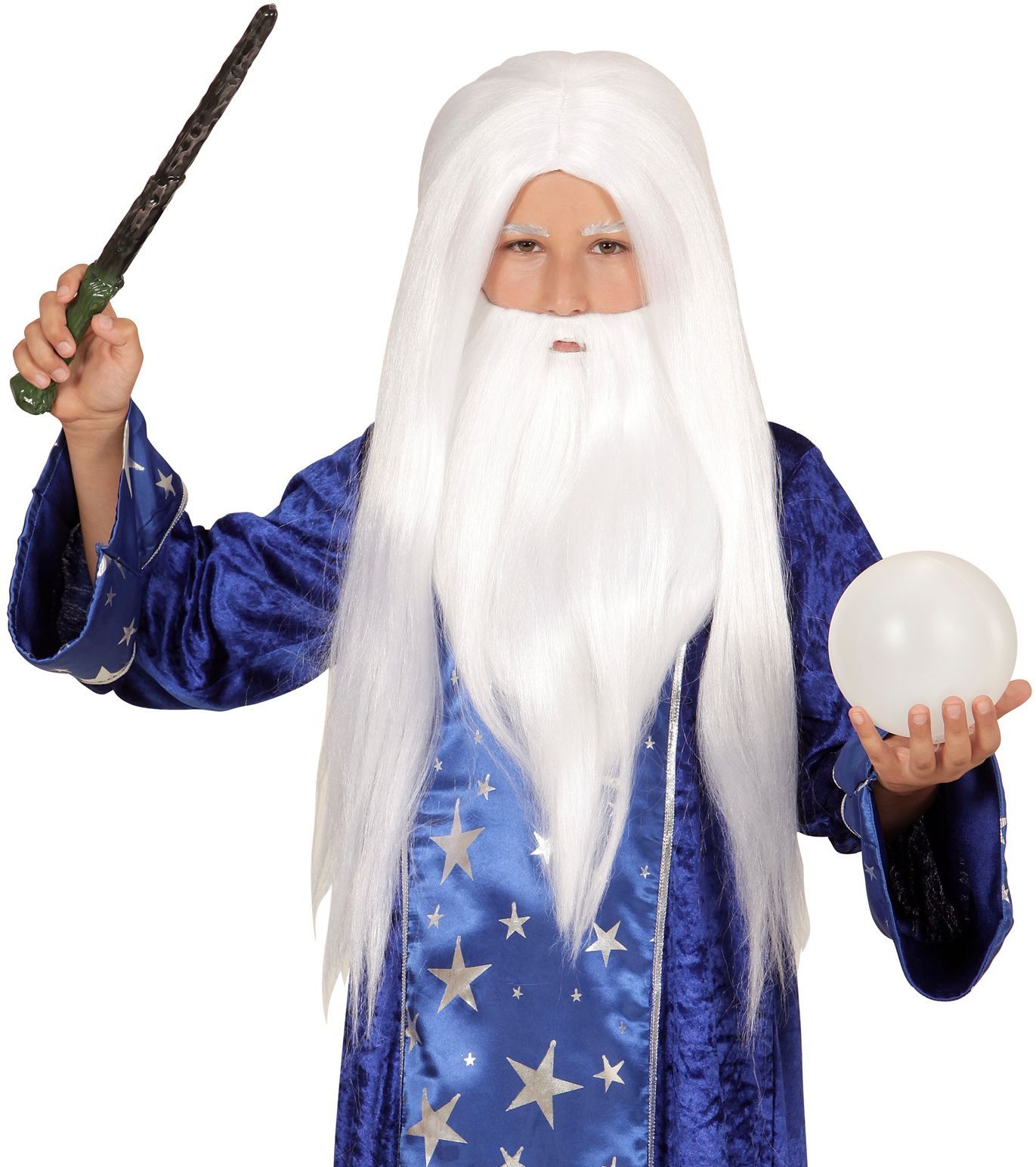 Witte wizard pruik