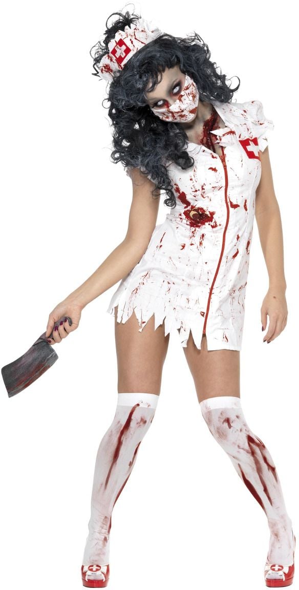 Witte zuster zombie outfit
