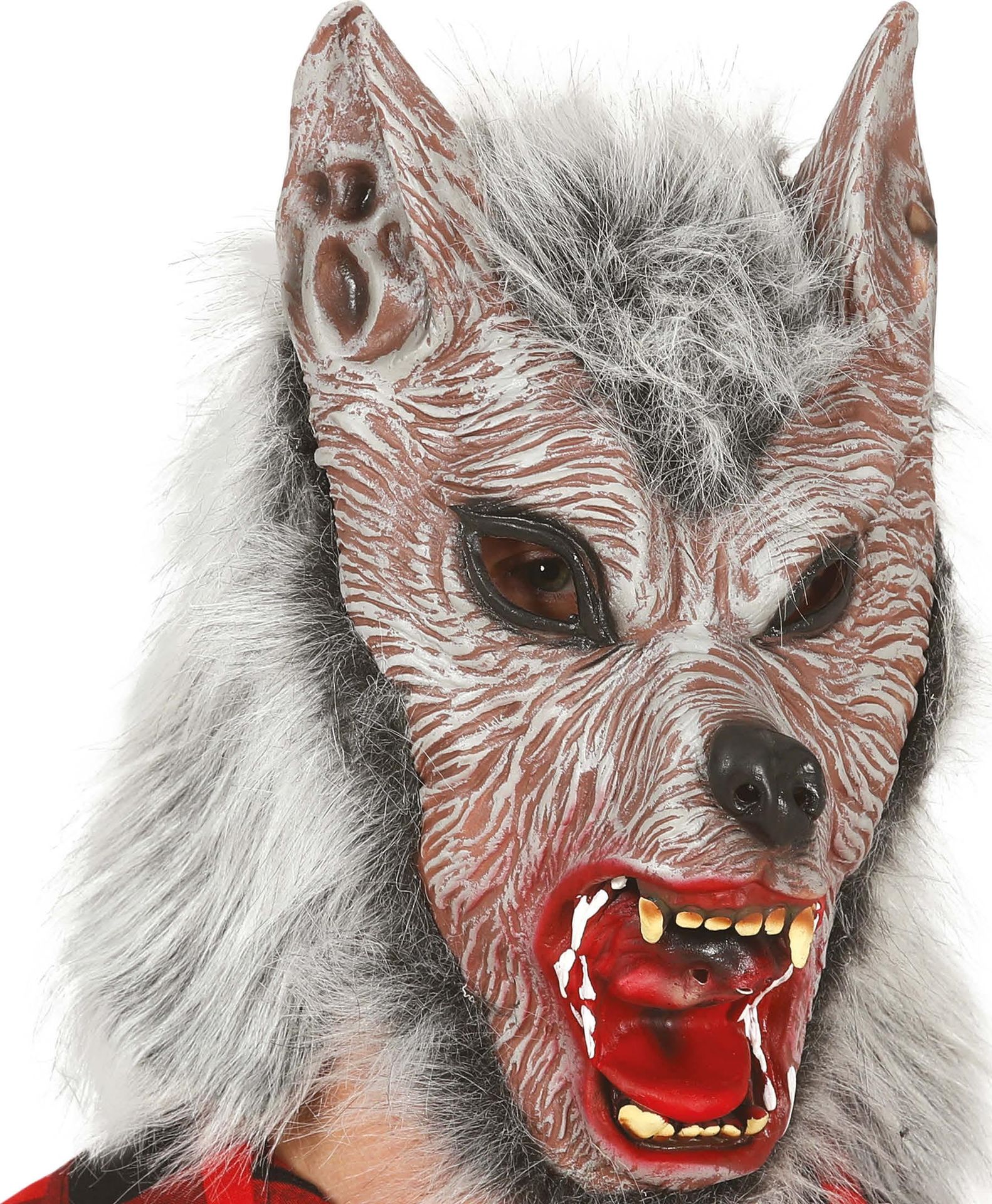 Wolf masker met haar latex halloween