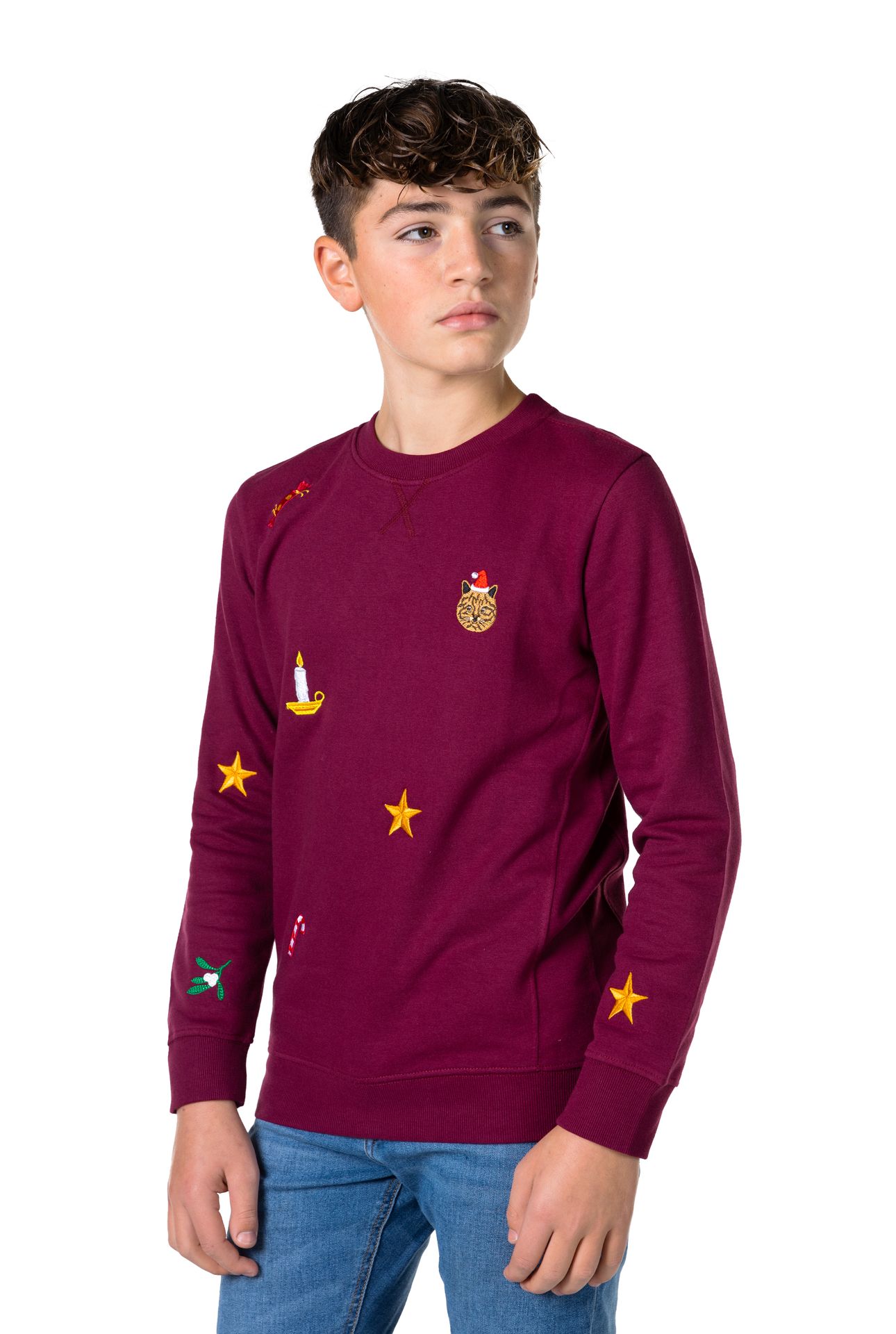 X-Mas Icons - Burgundy Sweater Tiener Jongens Opposuits