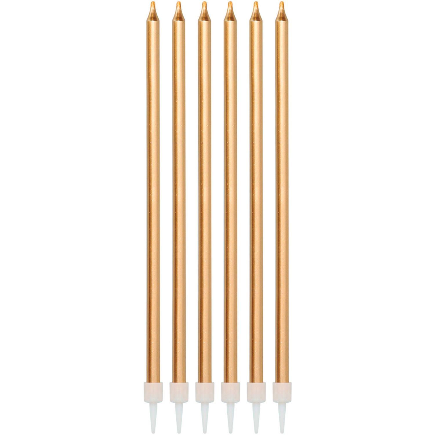 XL kaarsenset 16 stuks brons metallic