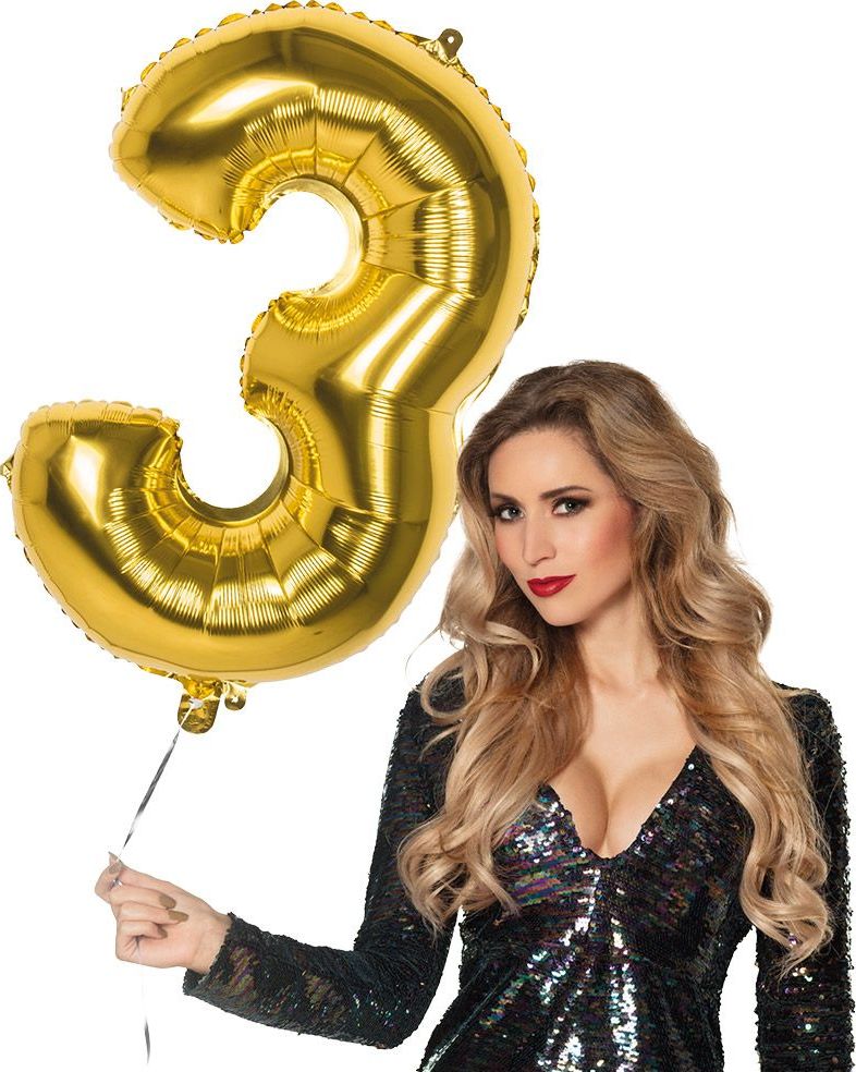 XXL gouden ballon cijfer 3