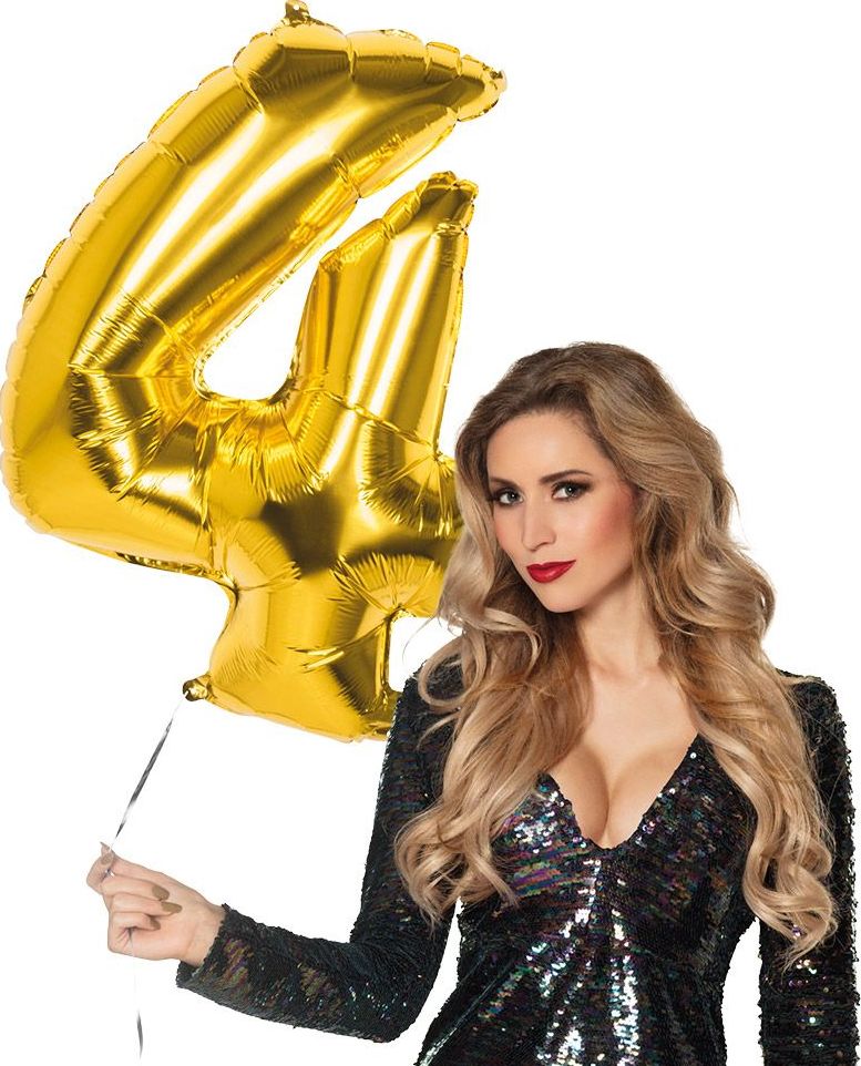 XXL gouden ballon cijfer 4