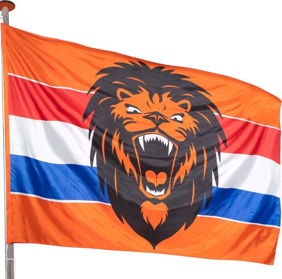 XXL Hollandse leeuw oranje vlag voetbal