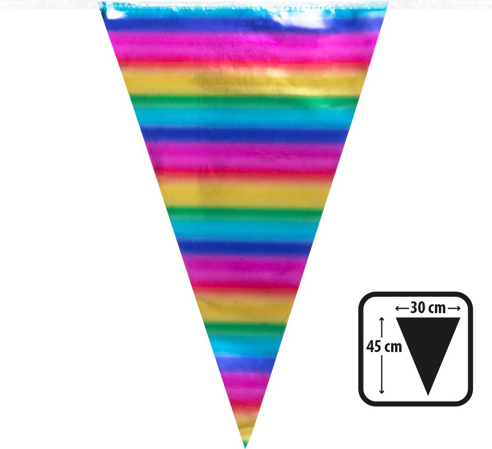 XXL metallic rainbow vlaggenlijn