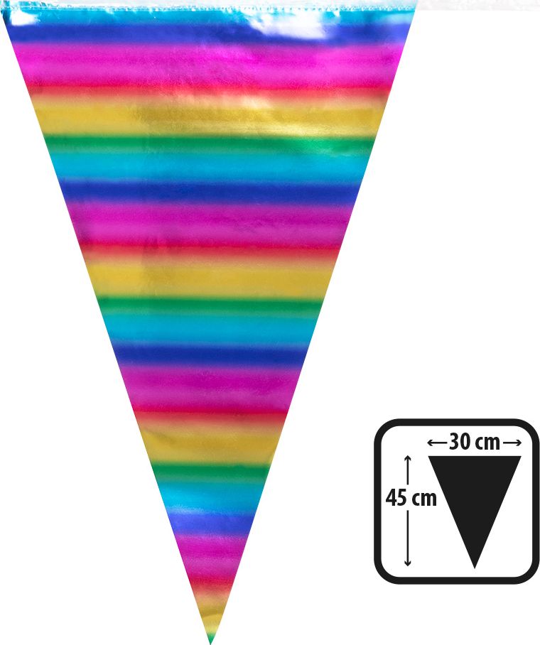 XXL metallic rainbow vlaggenlijn