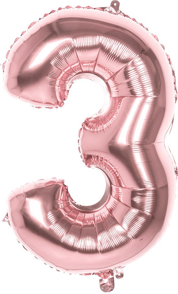 XXL rosegoud ballon cijfer 3