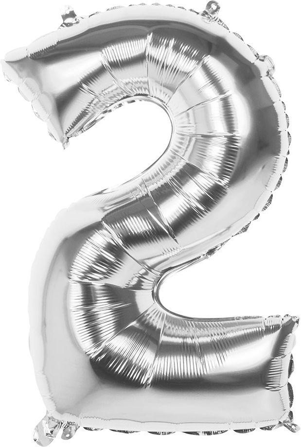 XXL zilveren ballon cijfer 2