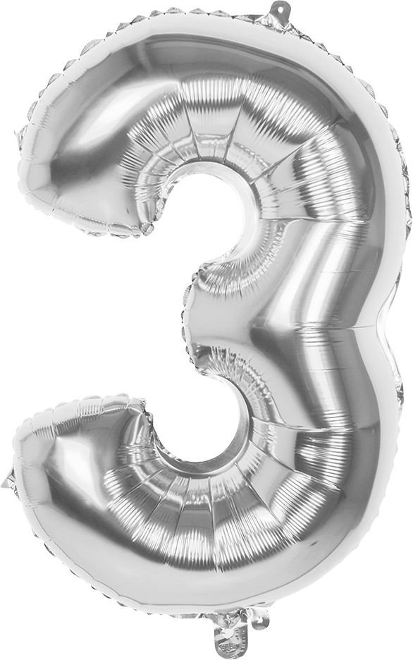 XXL zilveren ballon cijfer 3