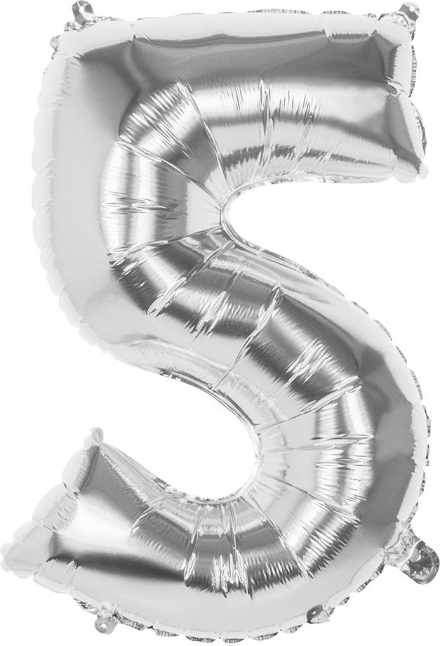 XXL zilveren ballon cijfer 5