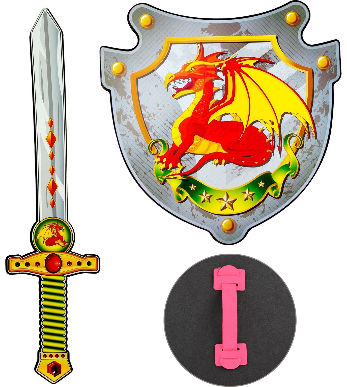 Zacht zwaard en schild draken ridder