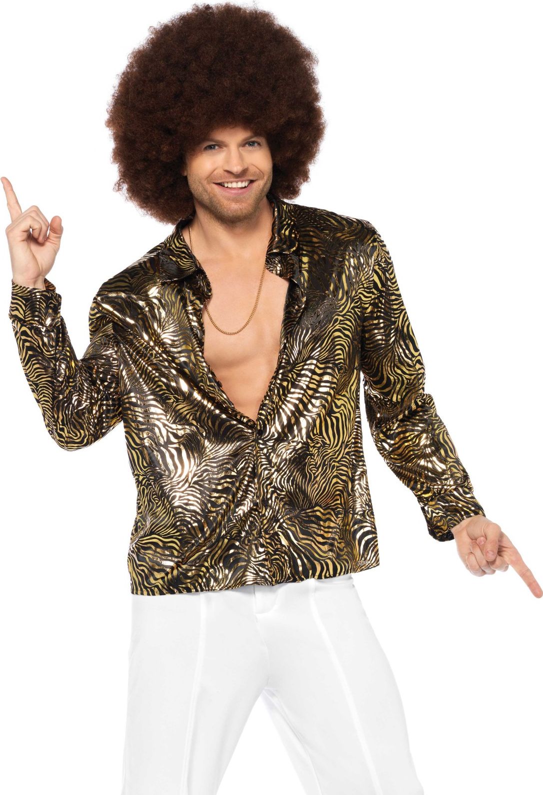 Zebra disco blouse goud